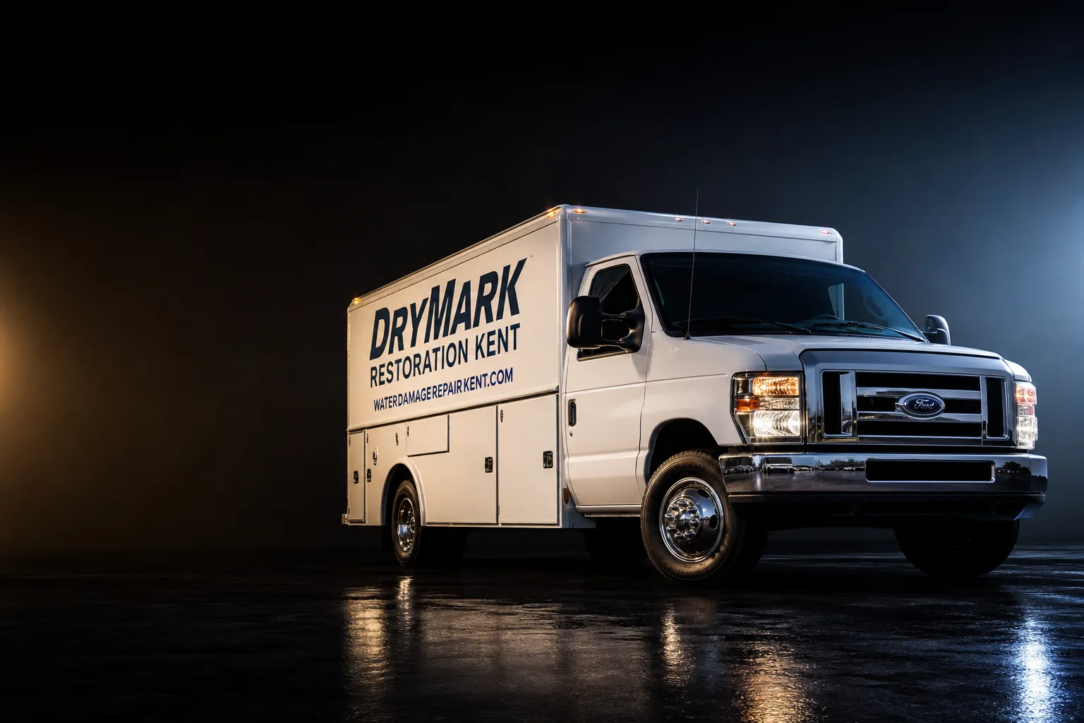 DryMark Restoration Kent damage restoration service vehicle and crew in Kent, WA